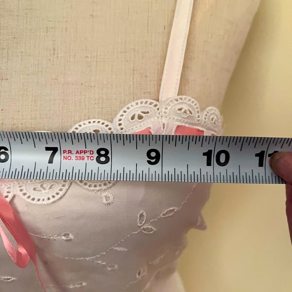 Betsey Johnson, vintage, zipper eyelet white pink dress. never worn mint. small. - Picture 13 of 14